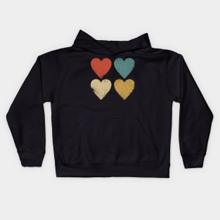 Vintage Four Heart Costume Gift Kids Hoodie